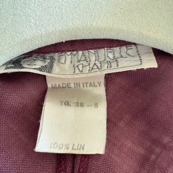 Vintage Emanuelle Kahn’s Purple Linen Blouse with Open Work - size 38 - Picture 2 of 4